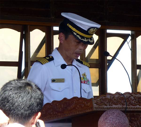 The Captain of the JDS Kunisaki at the Opening Ceremony for the Pacific Partnership 2010 
