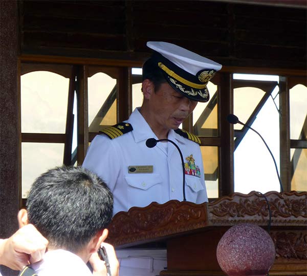 Captain of the JDS Kunisaki, at the opening ceremony of the Pacific Partnership 2010 in Cambodia 