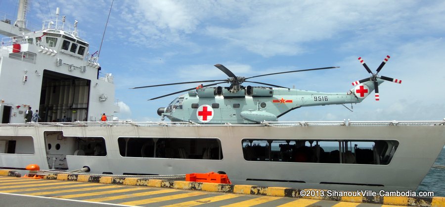 Peace Ark Chinese Medical Ship visits the SihanoukVille Port.  Cambodia.